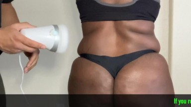 Natural Black Woman Gets her Body Sculpted in a Thong