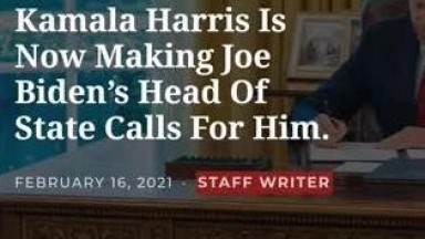 Kamala Harris Now Making Head Of State Calls For Biden